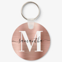 Modernes Signature Monogram Rose Gold Foil Foto