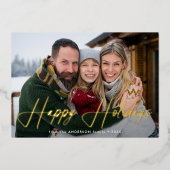 Modernes Signature-Script-Foto Folien Feiertagskarte (Vorderseite)