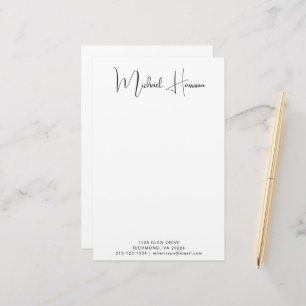 Modernes Signature-Script-Monogramm Personalisiert Briefpapier