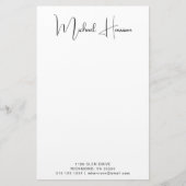 Modernes Signature-Script-Monogramm Personalisiert Briefpapier (Vorderseite)