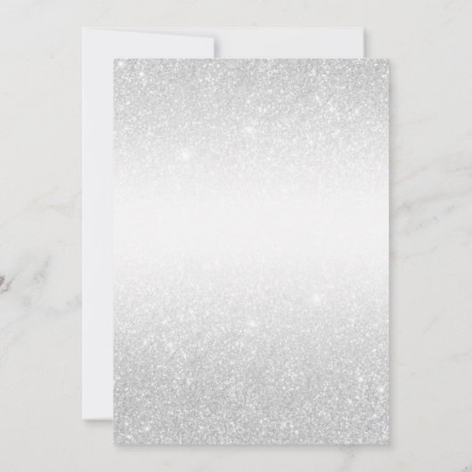 Modernes Silber 25. Hochzeitstag Einladung (Rückseite)