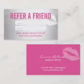 Modernes Silber der Empfehlungs-Karten-| u. rosa Empfehlungskarte (Vorne/Hinten)