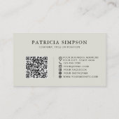 Modernes Silber-Grau QR-Code Professionell Minimal Visitenkarte (Rückseite)