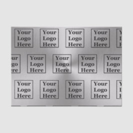 Modernes Silber Look Template für Ihr Logo hier Seidenpapier