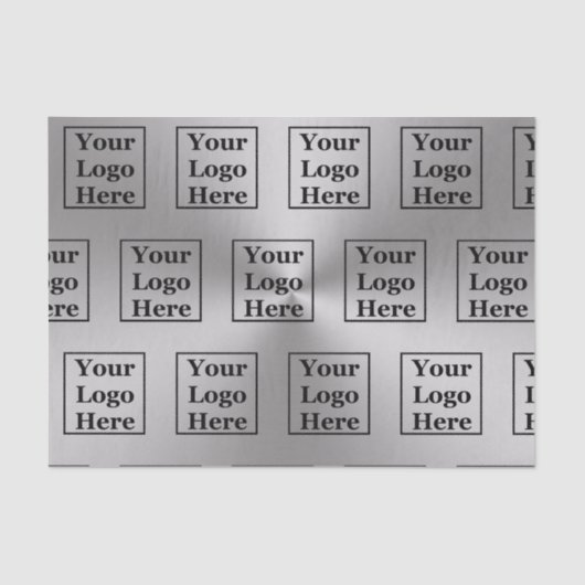 Modernes Silber Look Template für Ihr Logo hier Seidenpapier (Vorderseite)