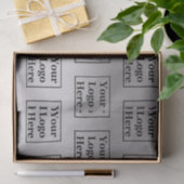 Modernes Silber Look Template für Ihr Logo hier Seidenpapier (Geschenk)