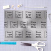 Modernes Silber Look Template für Ihr Logo hier Seidenpapier (Handwerk)