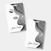 Modernes Silber mit Glitzer-Effekt Ausweis (Vorder- & Rückseite)