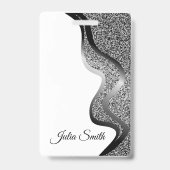 Modernes Silber mit Glitzer-Effekt Ausweis (Rückseite)