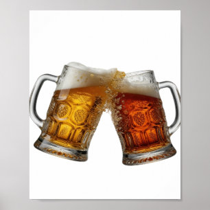 Modernes Silber PROST AUF DIE GUTE GESUNDHEIT Poster