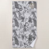 Modernes Silber Strandtuch (Vorderseite)