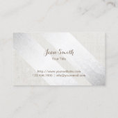 Modernes Silber Stripes den eleganten schlichten Visitenkarte (Rückseite)