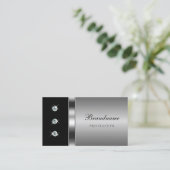 Modernes Silber und Schwarz mit hellen Imitaten Di Visitenkarte (Stehend Vorderseite)