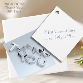 Modernes Silber Vielen Dank Pack von 12 Gefallen T Geschenkanhänger