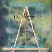 Modernes, silberes, blaues Begrüßungs-Brautparty Acrylschild (Neutral)