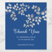 Modernes silberes Blumenweinlabel Weinetikett (Einzelnes Label)