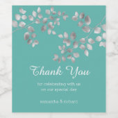 Modernes silberes Blumenweinlabel Weinetikett (Einzelnes Label)