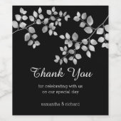 Modernes silberes Blumenweinlabel Weinetikett (Einzelnes Label)