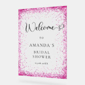 Modernes, silberes, rosa Brautparty - Empfang Acrylschild (Winkel)