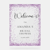 Modernes, silberes und Lila Willkommen Acrylschild (Vorderseite)