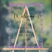 Modernes, silberes und Lila Willkommen Acrylschild (Neutral)