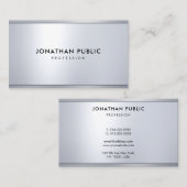 Modernes silberfarbenes Metallic-Look Elegante Coo Visitenkarte (Vorne/Hinten)