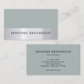 Modernes, silbergestreiftes, staubblaues beruflich visitenkarte (Vorne/Hinten)