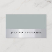 Modernes, silbergestreiftes, staubblaues beruflich visitenkarte (Vorderseite)
