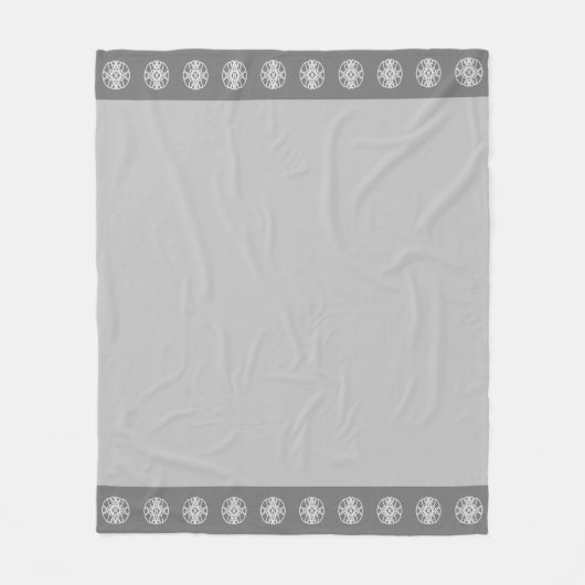 Modernes Silbergraues Zirkel Fleecedecke (Vorderseite)