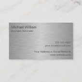 Modernes Silbermetall Beruflich Visitenkarte (Rückseite)
