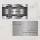 Modernes Silbermetall Beruflich Visitenkarte (Vorne/Hinten)