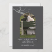 Modernes Silbernes Foto zum 25. Hochzeitstag Einladung (Rückseite)