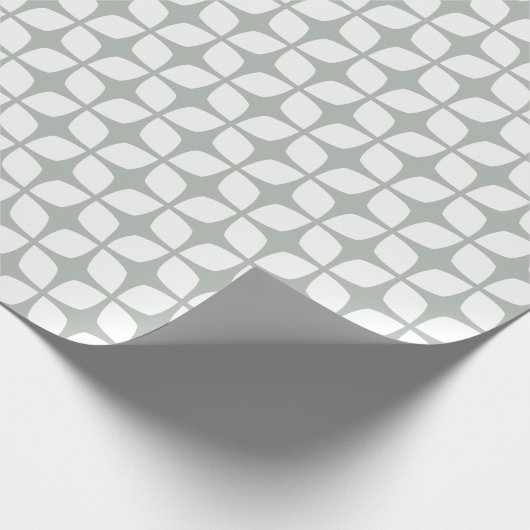 Modernes silbernes Grau-geometrisches Packpapier (Ecke)