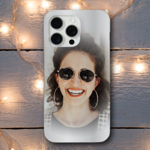 Modernes silbernes Metallisches One-Foto Case-Mate iPhone Hülle