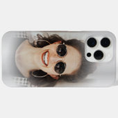 Modernes silbernes Metallisches One-Foto Case-Mate iPhone Hülle (Rückseite (Horizontal))