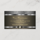 Modernes Silberschmuckdesign mit Imitaten Rhinesto Visitenkarte (Rückseite)