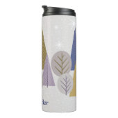 Modernes Silberschnee und Lila geometrisches Holz Thermosbecher (Nach rechts gedreht)