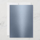 Modernes Silberschneeflocken Dusty Blue Winter Swe Einladung (Rückseite)