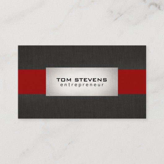 Modernes Silberschwarzes Streifen Visitenkarte (Vorderseite)