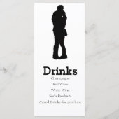 Modernes Silhouette - Empfang Menükarte (Rückseite)