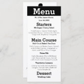 Modernes Silhouette - Empfang Menükarte (Vorne/Hinten)