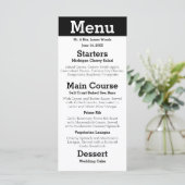 Modernes Silhouette - Empfang Menükarte (Stehend Vorderseite)