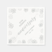 Modernes Silver 25. Hochzeitstag Party Napki Serviette (Vorderseite)