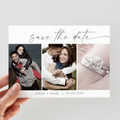 Modernes Silver 3-Fotopatalog Save the Date