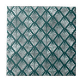 Modernes Silver Aquamarin Elegantes Design Fliese (Vorderseite)