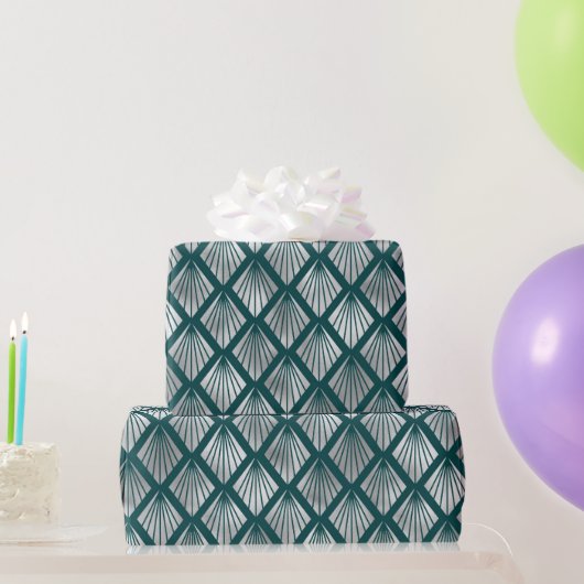 Modernes Silver Aquamarin Elegantes Design Geschenkpapier (Partygeschenke)
