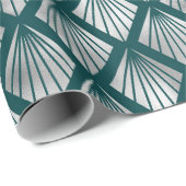 Modernes Silver Aquamarin Elegantes Design Geschenkpapier (Rolleneckpunkt)