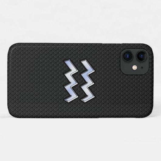 Modernes Silver Aquarius Zodiac-Zeichen auf Schlan Case-Mate iPhone Hülle (Rückseite (Horizontal))