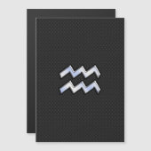 Modernes Silver Aquarius Zodiac-Zeichen auf Schlan Magnetkarte (Vorne/Hinten)