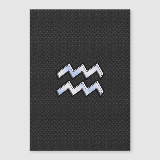 Modernes Silver Aquarius Zodiac-Zeichen auf Schlan Magnetkarte (Vorderseite)